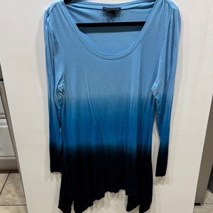 Chico's Ombre Blue and Black Long Sleeve Top